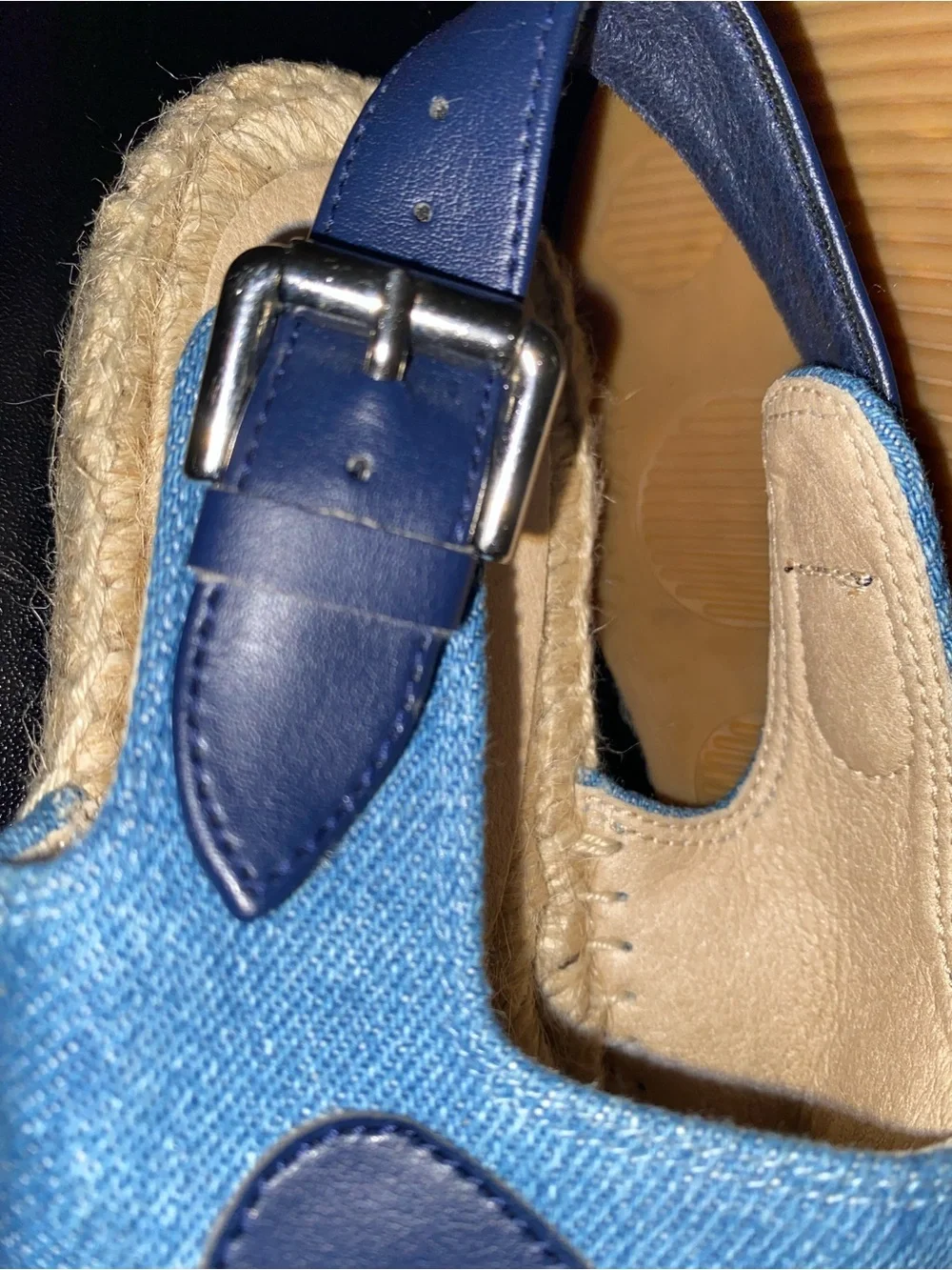 Stella McCartney Blue Denim Butterfly Patchwork Espadrille Slingback Sandals 32